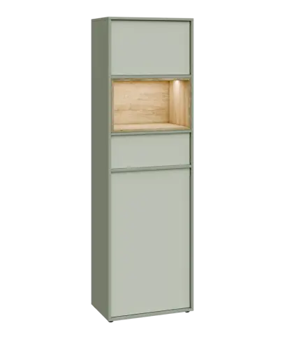 ERY V641 P kancelářská skříň, 1-dveřová/zásuvka/nika/výklop, 2000x600x400, pravá, vodní